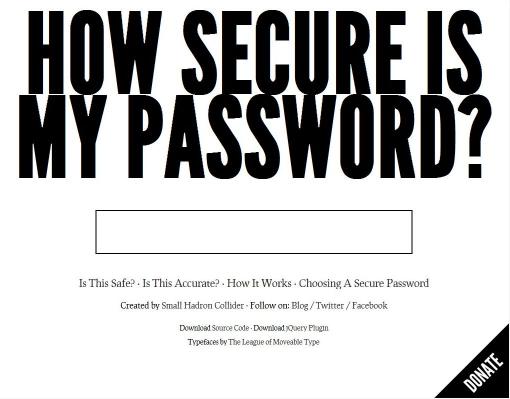 How Secure Is My Password? – 密码强度测试