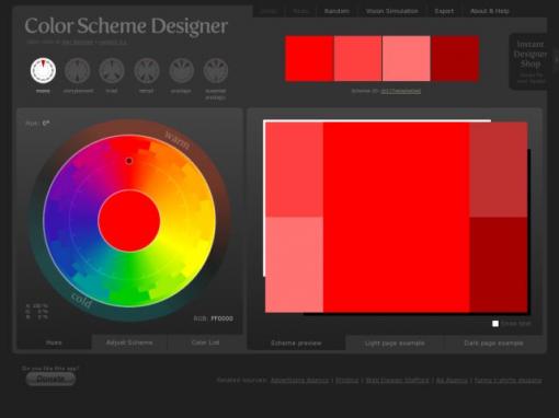 Color Scheme Designer 3 - 在线配色设计