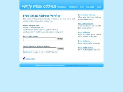 Verify Email Address - 验证Email是否存在