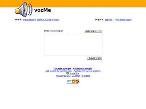 vozMe - 文字转语音服务