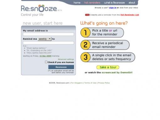 Resnooze - 用邮件规划你的生活