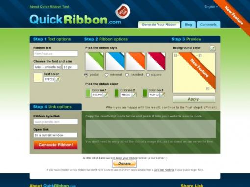 Ribbon Generator Tool - 在线制作网站丝带