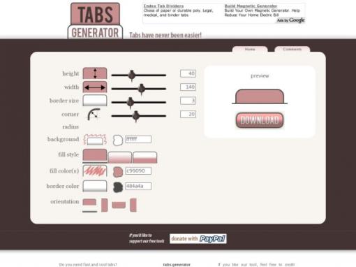 Tabs Generator - 导航标签CSS菜单生成器
