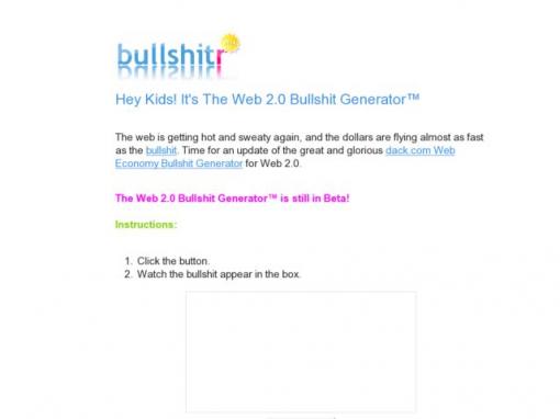 Web 2.0 Bullshit Generator - Web2.0流行语生成器