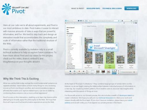 Pivot – 微软新型浏览器