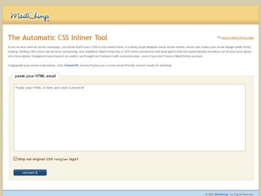 CSS Inliner Tool - 将CSS转换成行内样式