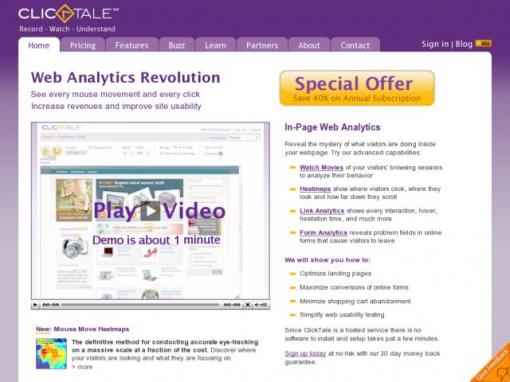 ClickTale - 录制用户动作的网站分析工具