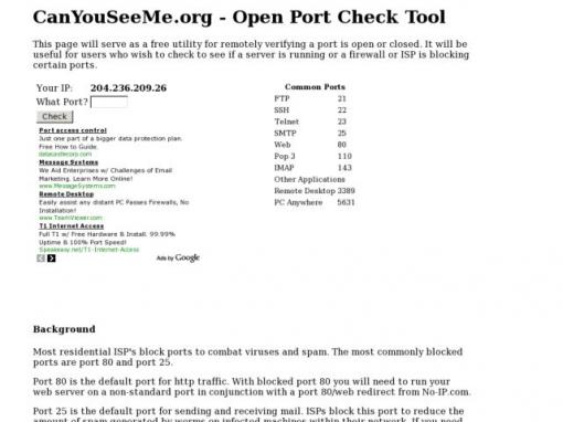 Open Port Check Tool – 测试开放端口