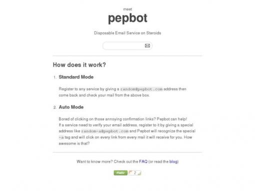 pepbot – 为验证而生的临时邮箱