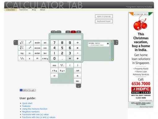 Calculator Tab - 科学计算器