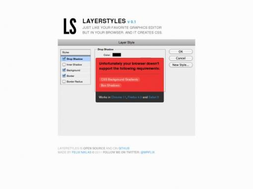 Layer Styles - CSS3样式生成工具
