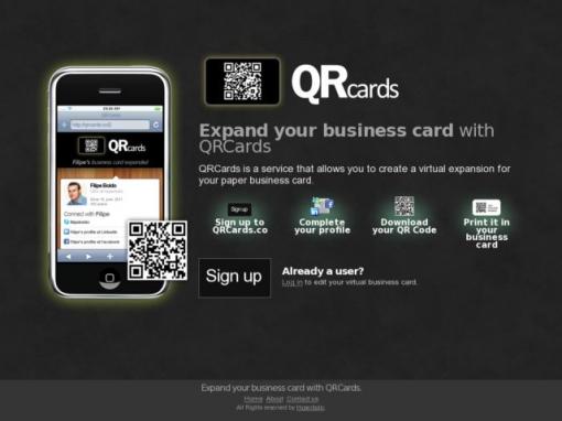 QRcards - 通过QR二维码访问的个人网络名片