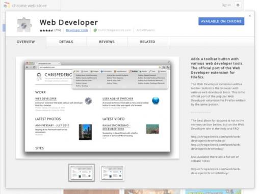 Web Developer 集多种功能于一身的开发者插件